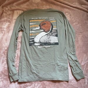Gray Green Bandad Long Sleeve T-Shirt